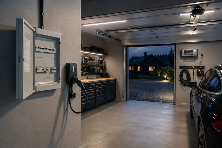 Elektriske installasjoner i garasjen – fra lys og lader til verksted
