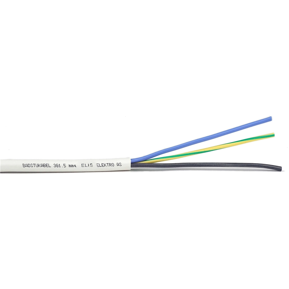 BADSTU KABEL 3G1,50 MM2 HVIT