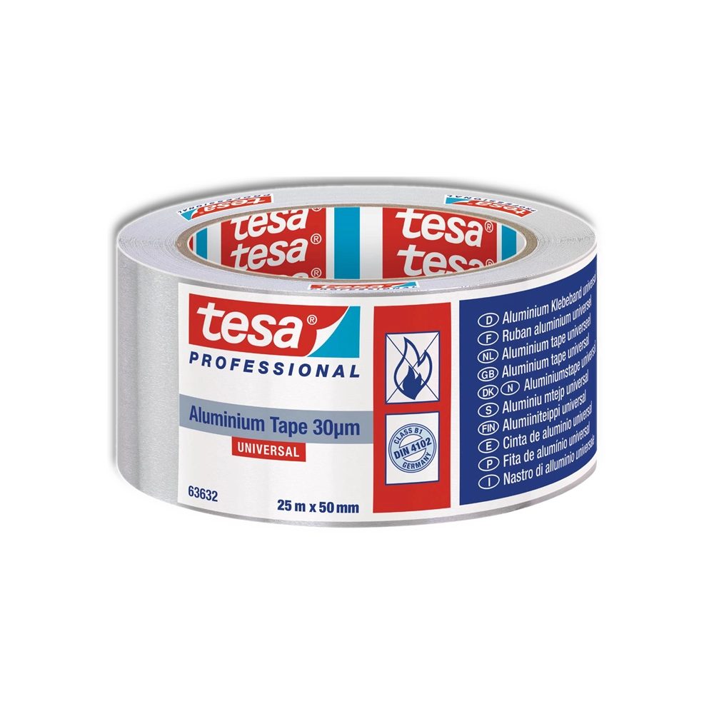 ETLINE ALUMINIUMSTAPE 25M×50MM UV BESTANDIG & FLAMMEHEMMENDE