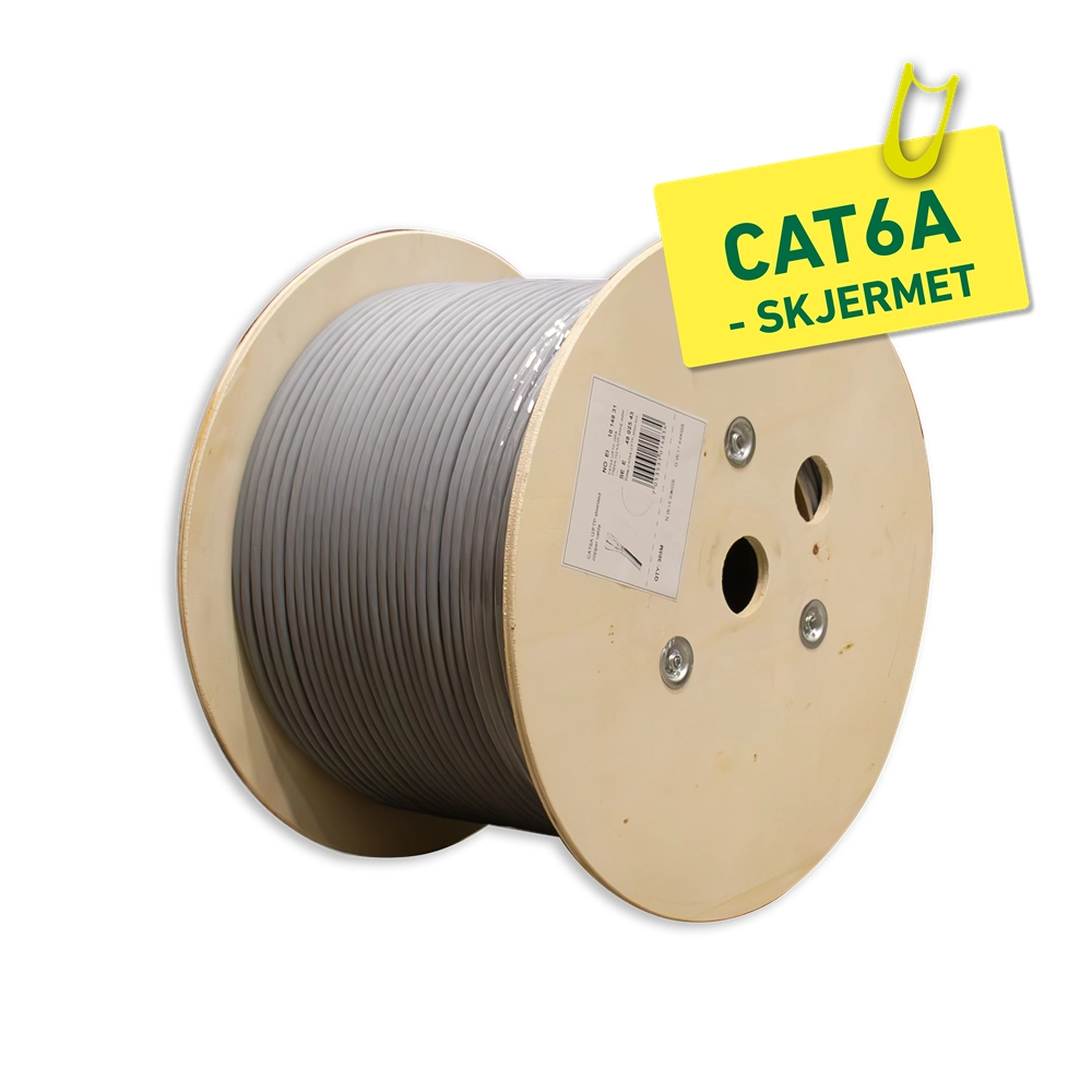 CAT6A F/FTP LSZH GRÅ 305M TROMMEL