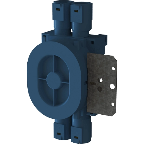 VEGGBOKS 1,5 STÅENDE 12MM UNIVERSAL 4-LØP M/STÅLSTENDERF