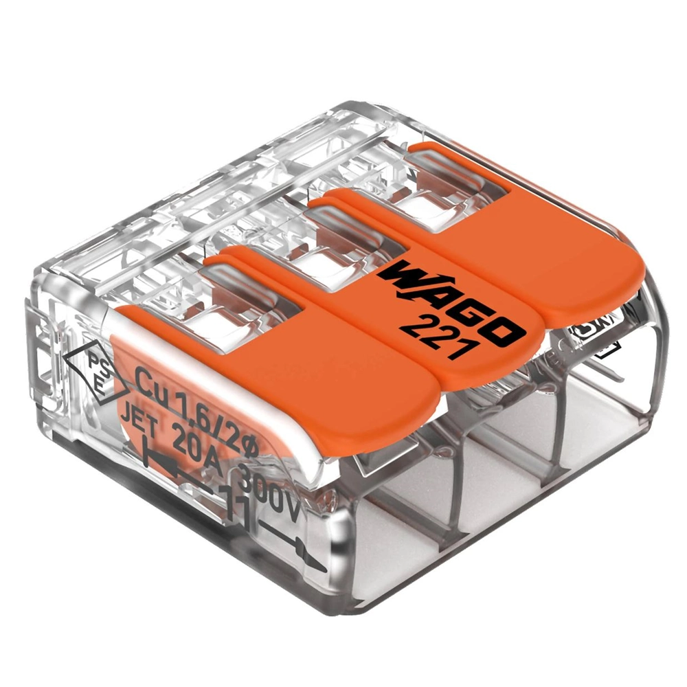 INNSTIKK WAGO S-221 3X0,14-4MM SERIE 221 ÅPNINGSBAR
