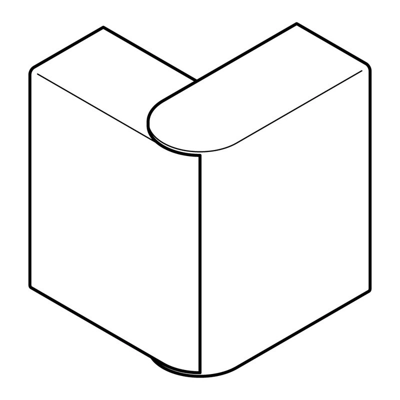 UTV.HJØRNE JUSTERBART 100X50 DLP-S RH