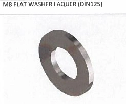 M8 FLATSKIVE LAKKERT (DIN125)