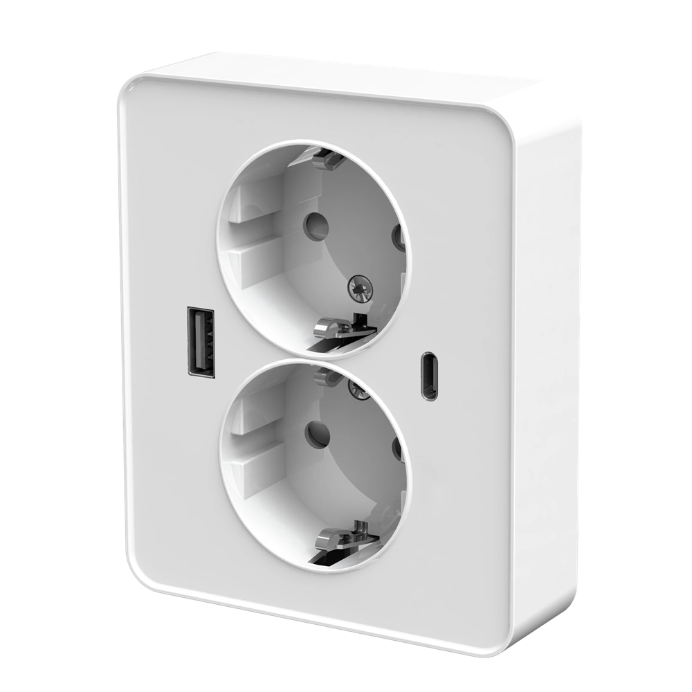 X.STIKK INNF DOBBEL M/2XUSB HVIT
