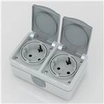 STIKKONTAKT DOBBELT SCHUKO IP5 20952