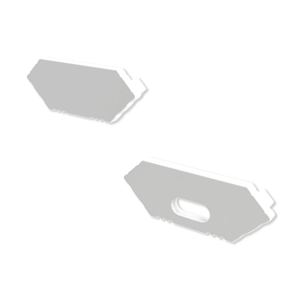 ETLED STRIP ENDEKAPPE HJ. HVIT HJØRNE 5 M/HULL, 5 U/HULL PC