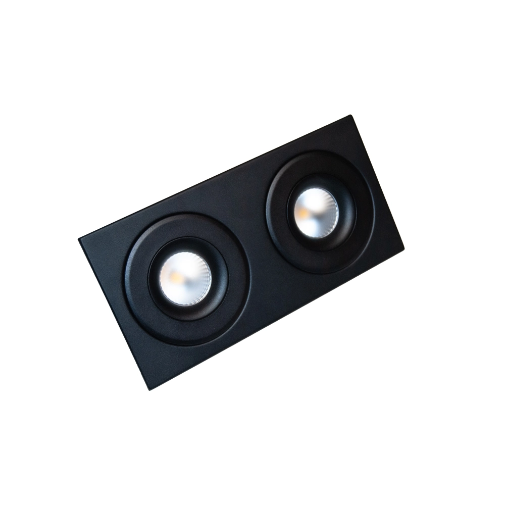 ETLED DECO RAMME 2 HULL SORT FIRKANT TIL ISO/DEEP/360