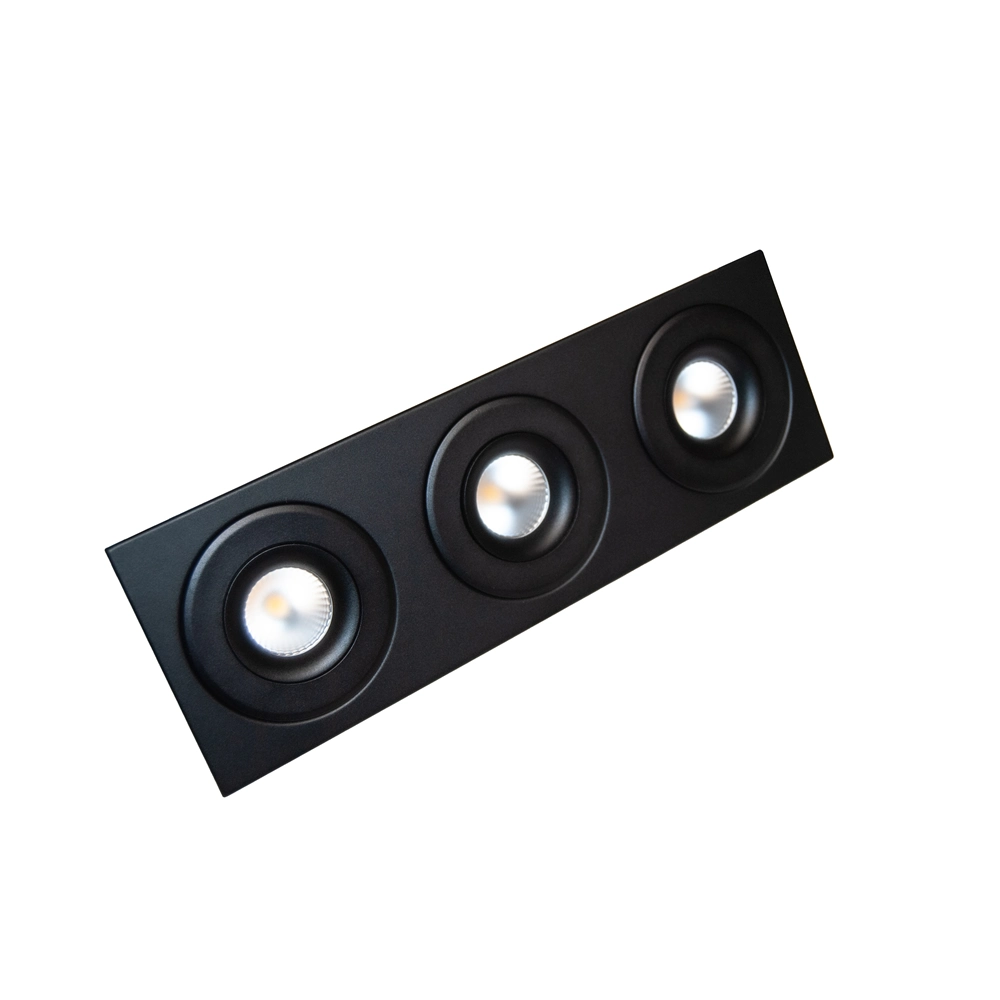 ETLED DECO RAMME 3 HULL SORT FIRKANT TIL ISO/DEEP/360