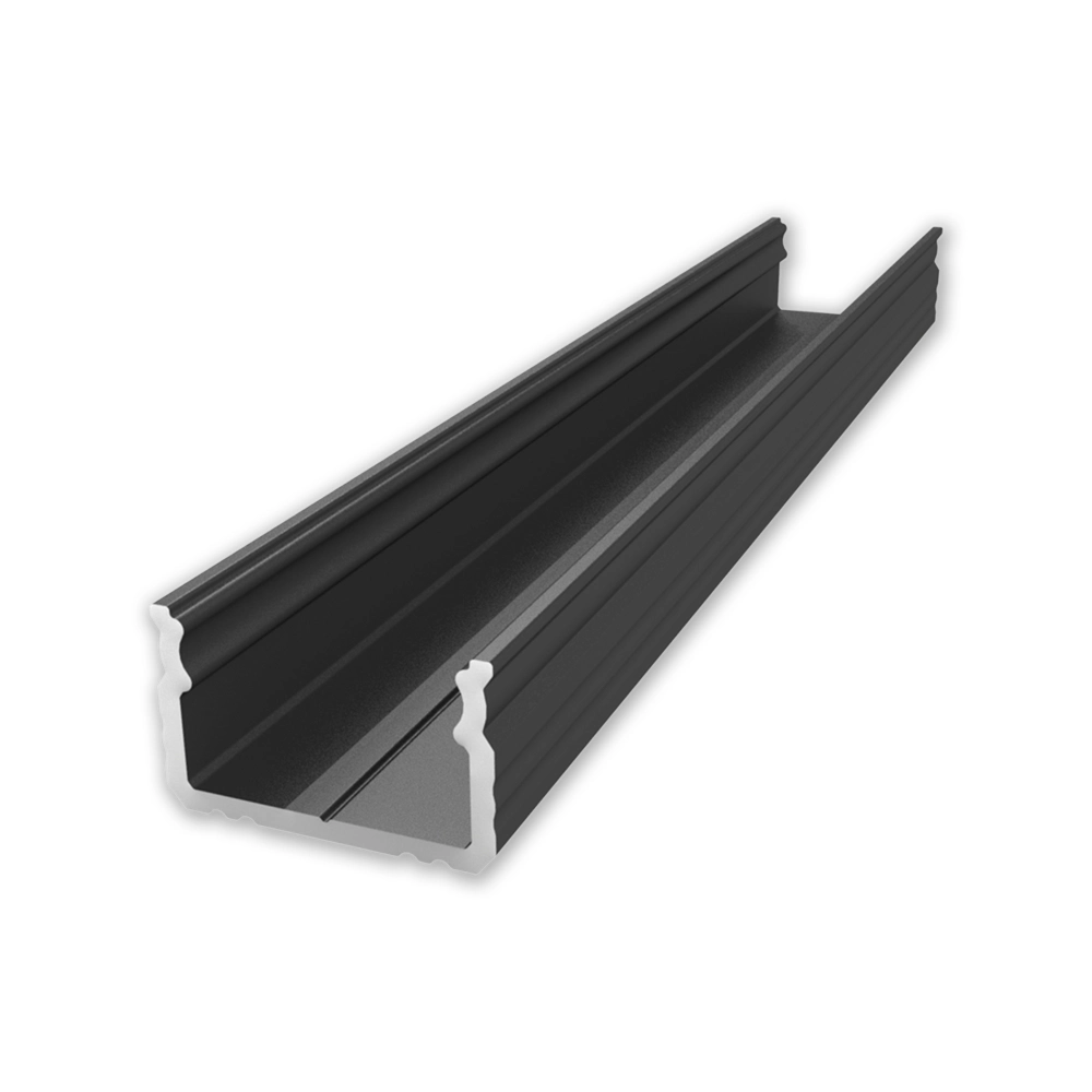 ETLED STRIP PROFIL LAV SORT PÅVEGG H:10MM L:2020MM