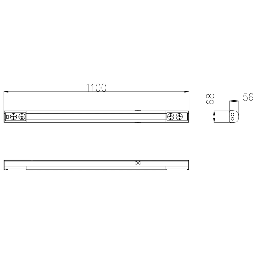 ARETO HVIT 13W 3000/4000K 1600LM 1100MM 2X16A STIKK