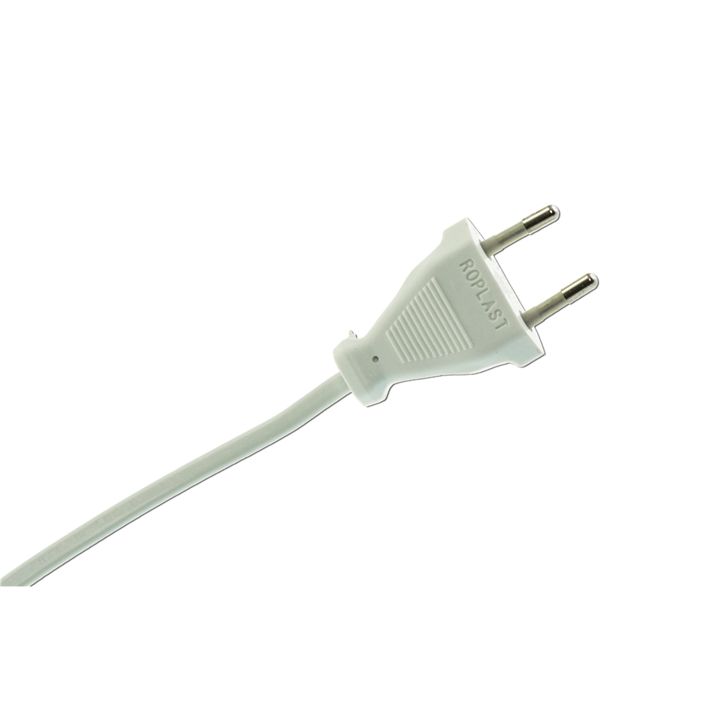 LEDNING 2X0,75MM M/EUROPLUGG 2 METER HVIT