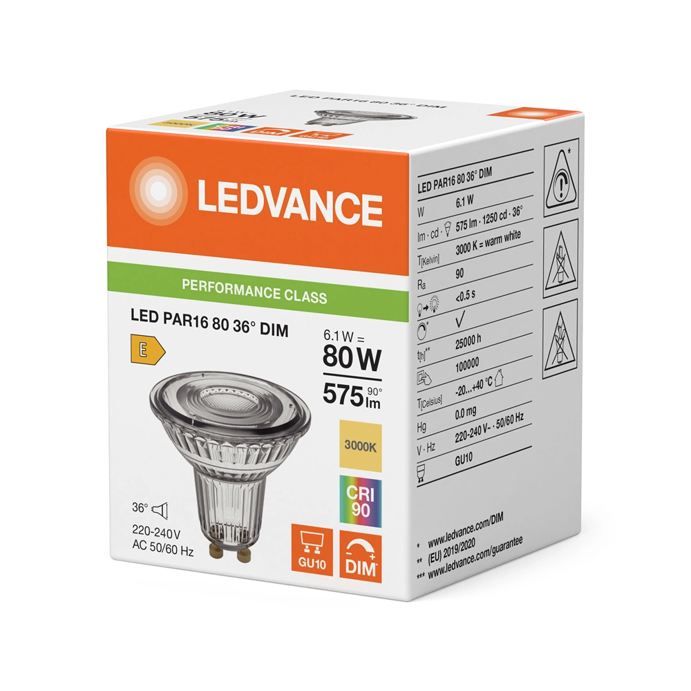 LED PÆRE GU10 6,1W/930 DIMBAR 3000K 575LM