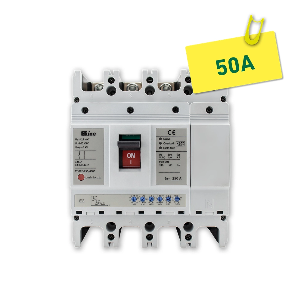 ETLINE EFF.BRYTER 4P 100/50A ELEKTRONISK 50KA ETM2E