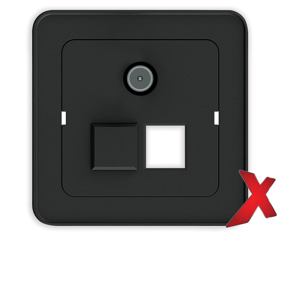 X.DEKSEL 2XRJ45+KOAX SORT DEKSEL / SORT BAKSTYKKE