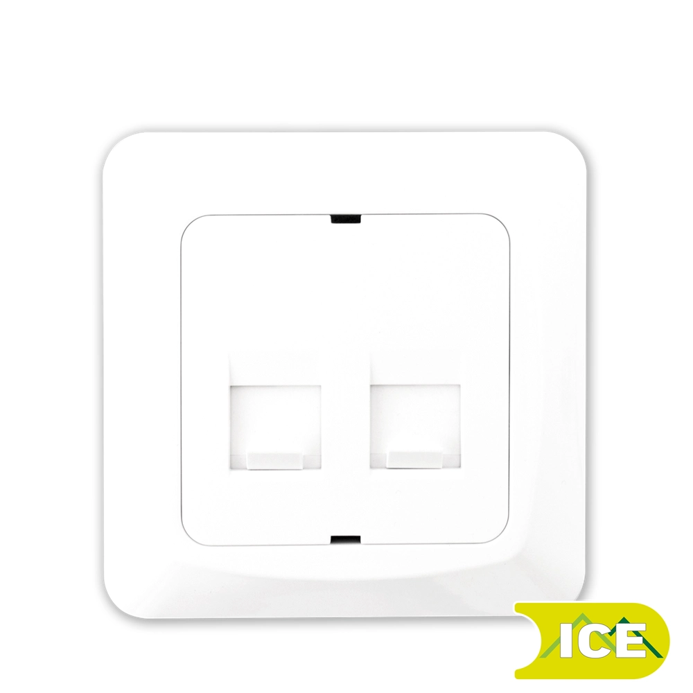 DATA DEKSEL 2xRJ45 RETT SCALA ICE SORT BAKSTYKKE